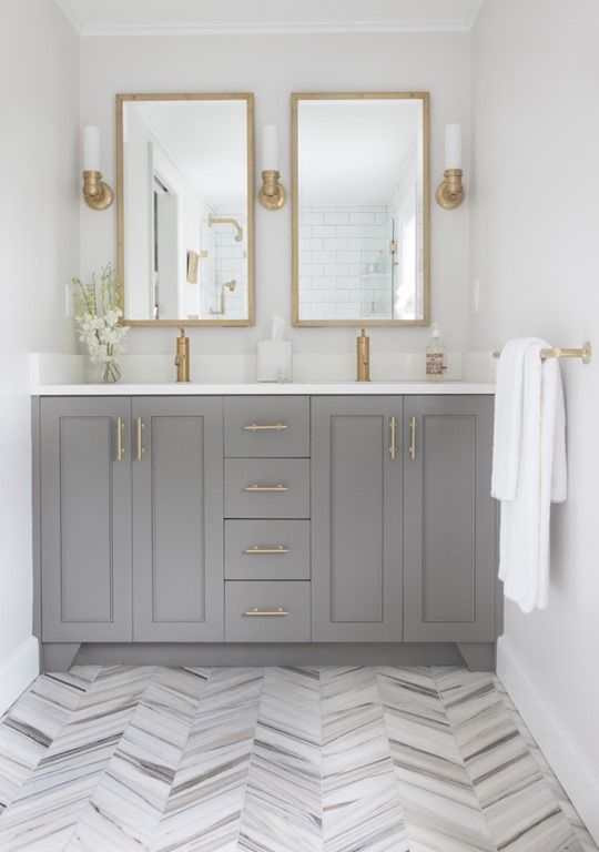 Fabulous bathroom ideas with gray floor #Greybathroomideas #Masterbathroomideas #Bathroomtileideas #Halfbathroomideas