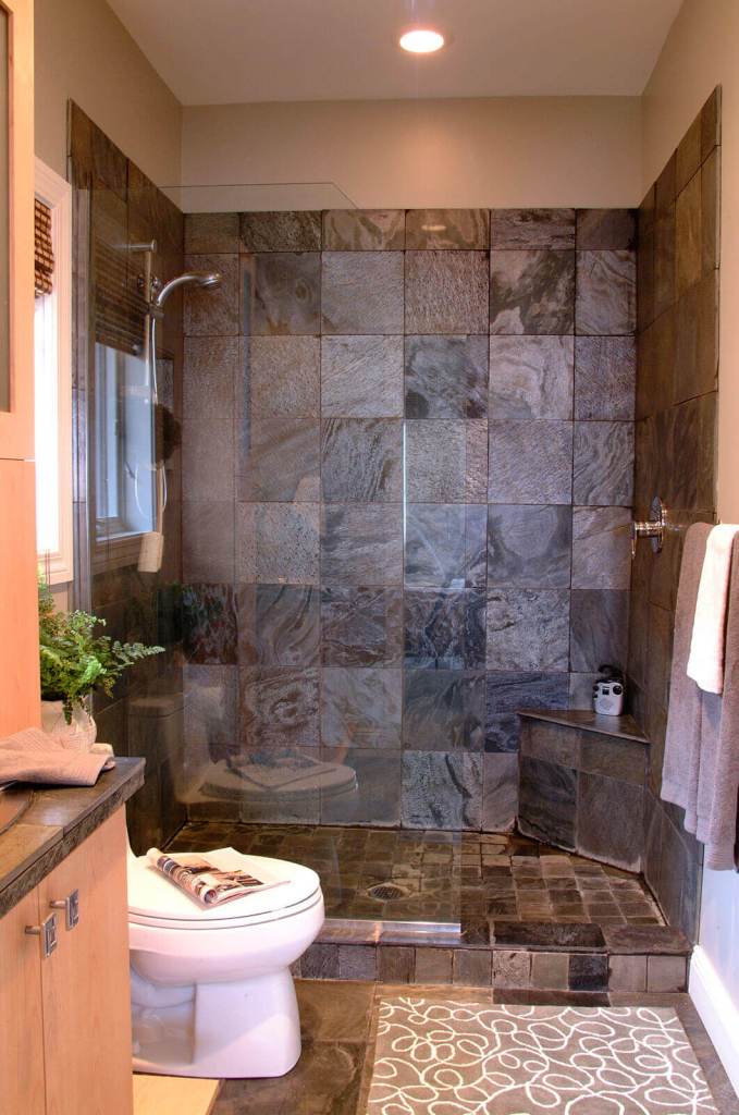 Walk in shower bathroom