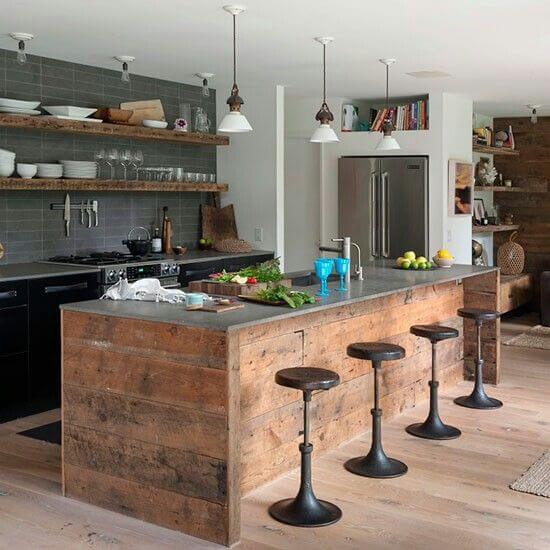 Unbeatable kitchen island with stools #kitchen #kitchenisland #kitchendesign #kitchenideas