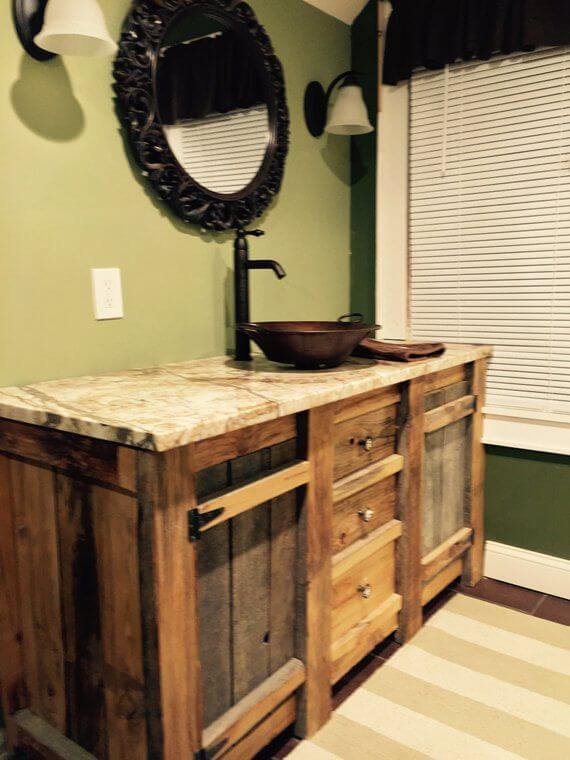 Rustic Barnwood Vanity for master bathroom