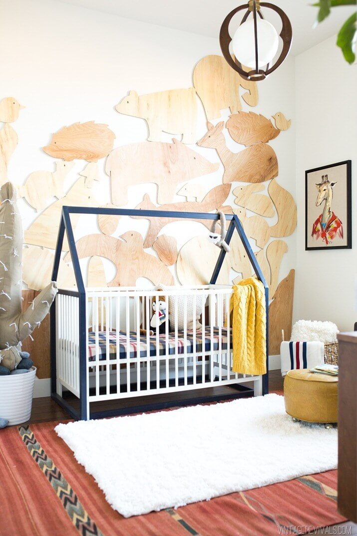 Staggering baby boy nursery wall ideas