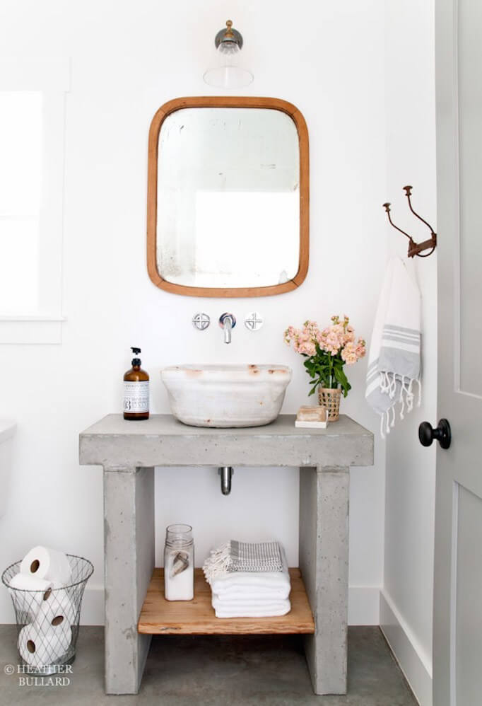 Concrete Vanity with Vessel Sink