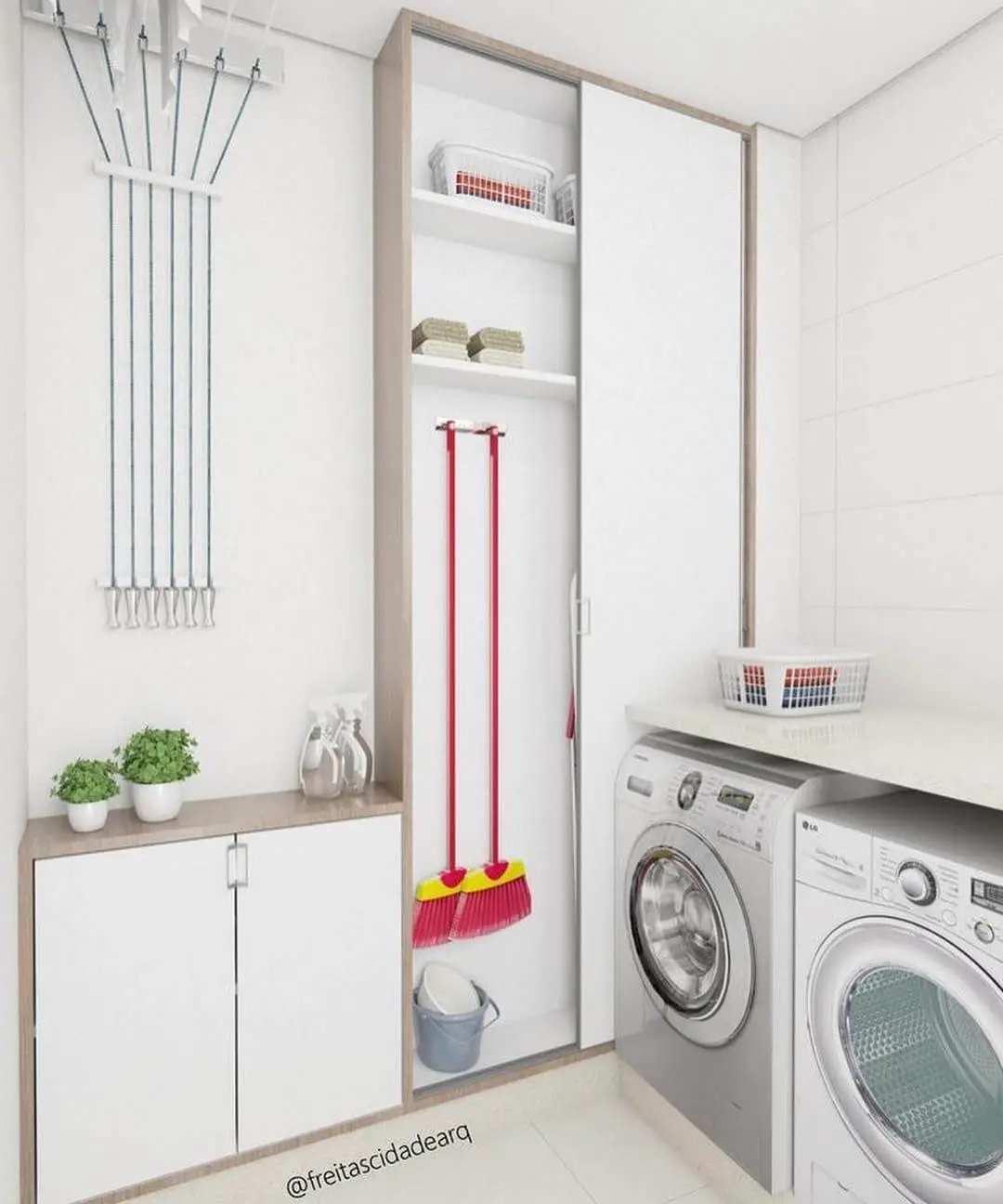 Beautiful small laundry room ideas stackable washer dryer