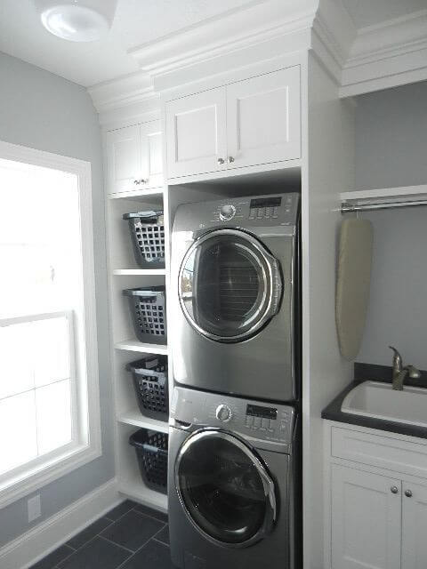 Unbelievable small laundry room ideas with stacked washer and dryer