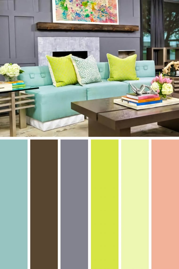 Striking living room color schemes green