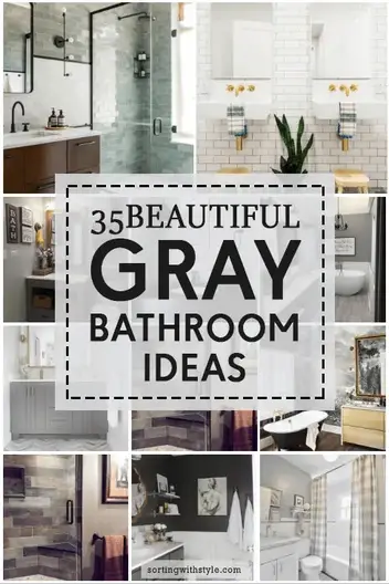 35 Beautiful Gray Bathroom Decor and Paint Color Ideas #Gray #Bathroom #Masterbathroomideas #Bathroomtileideas