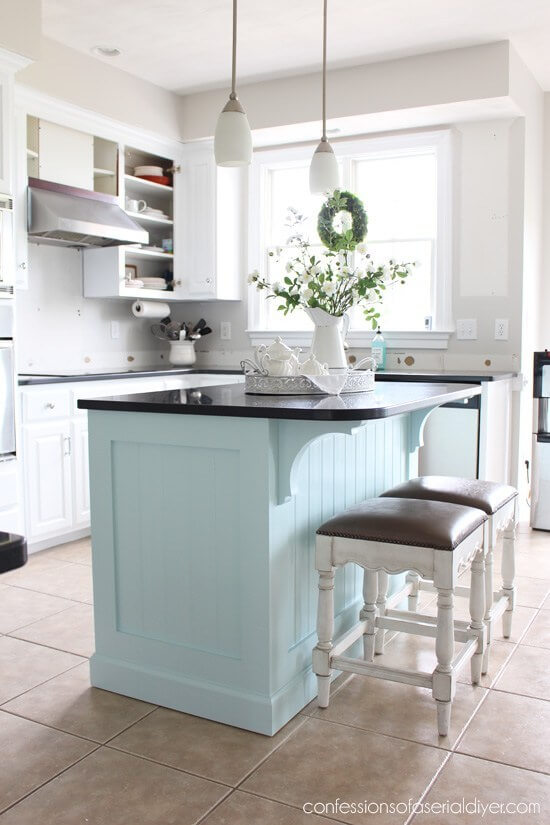 Small Kitchen Island with Beadboard