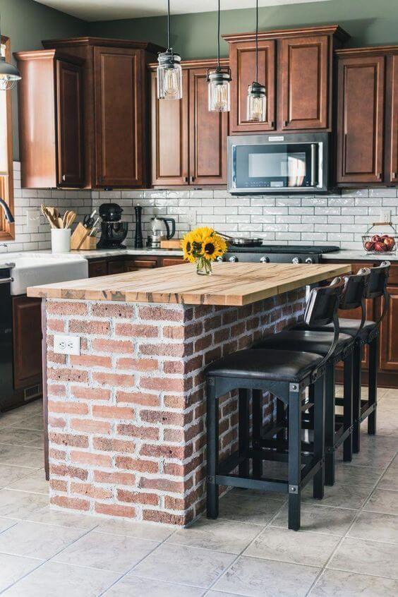 Bricked Kitchen Island Ideas