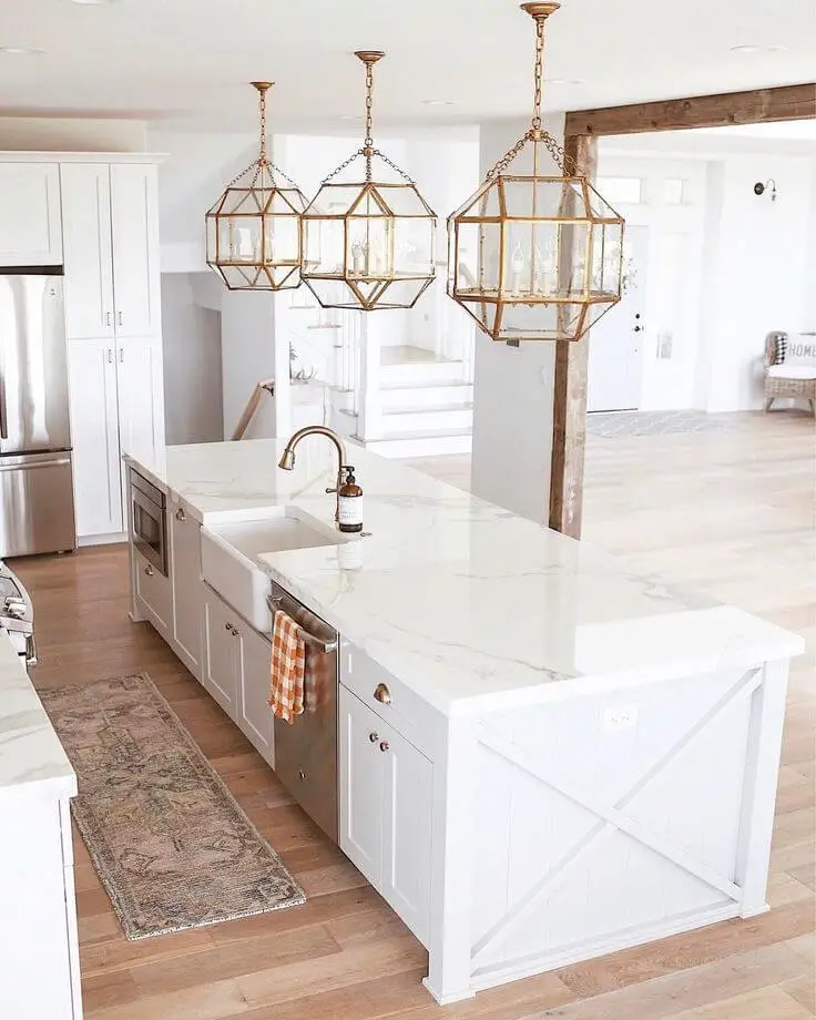 Long Kitchen Island with Sink