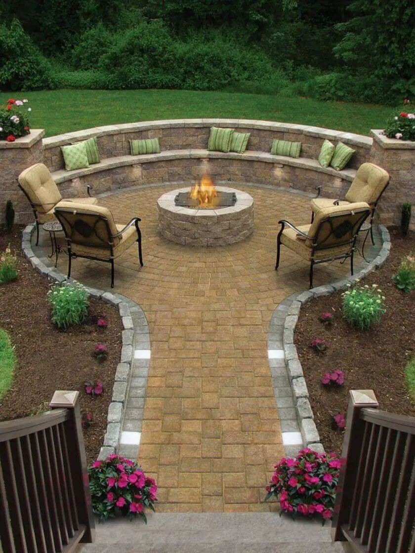 backyard patio ideas with fire pit