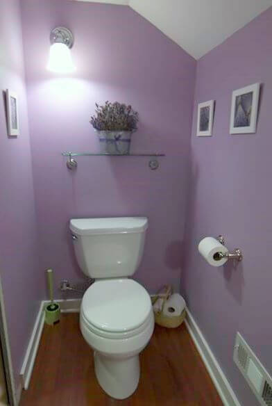 Lavender and White Bathroom color schemes