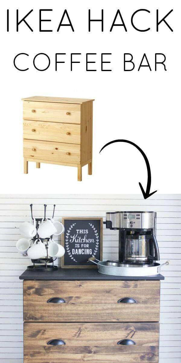 IKEA hack coffee bar ideas for office