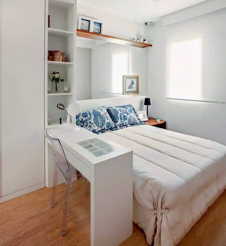 25 Small Bedroom Ideas That Are Look Stylishly Space Saving,Simple Pooja Room Furniture Design