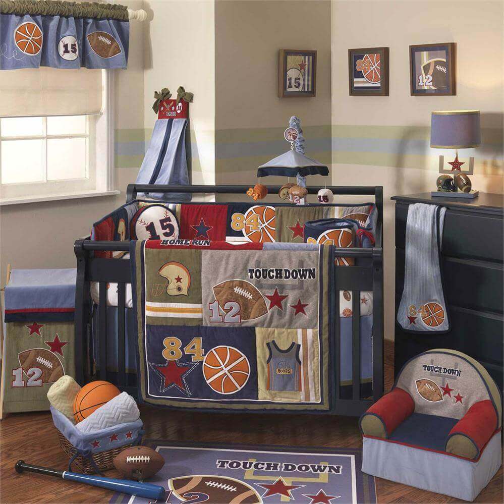 sports themed crib bedding sets