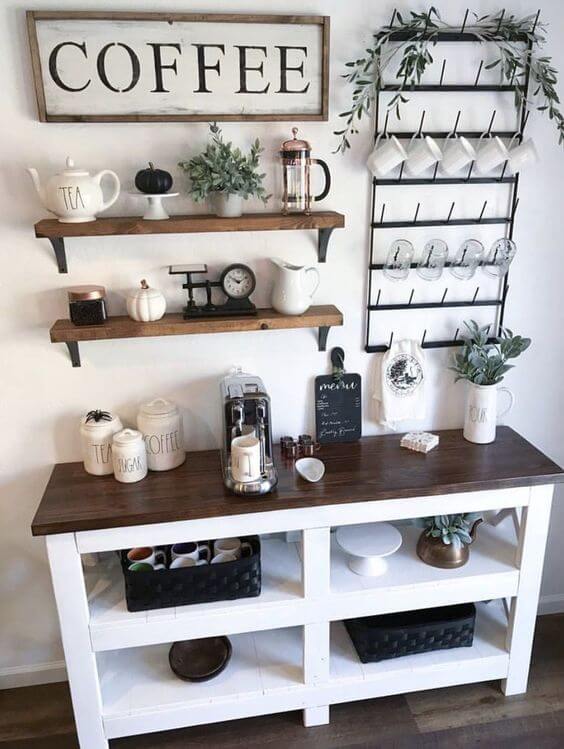 Epic diy coffee bar build with mug holder