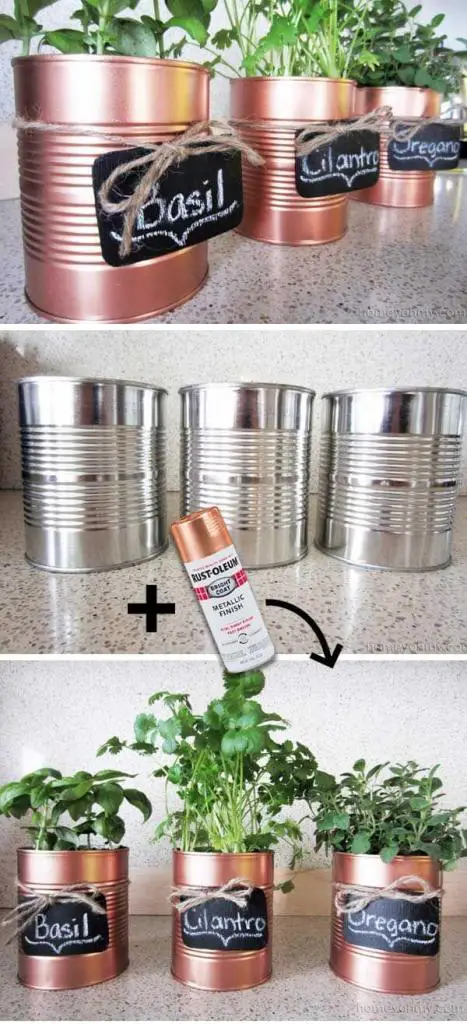 Spray Tins to Pretty up Your Planters DIY Home Decor Ideas