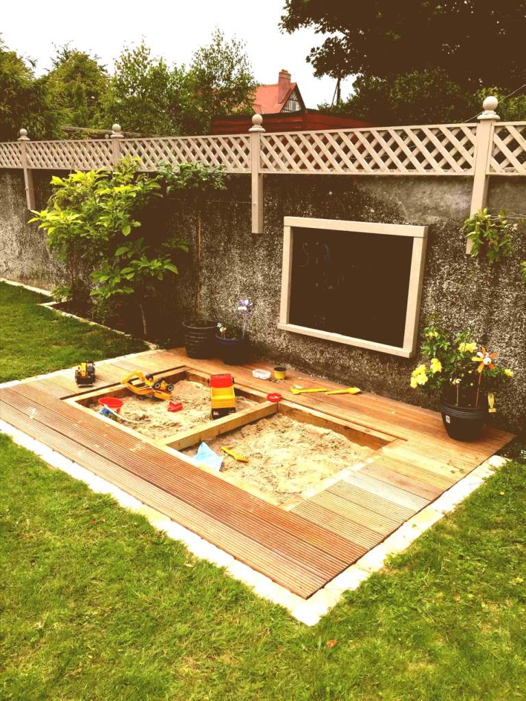 Sandbox for Your Child’s Playground - Small backyard idea for kids