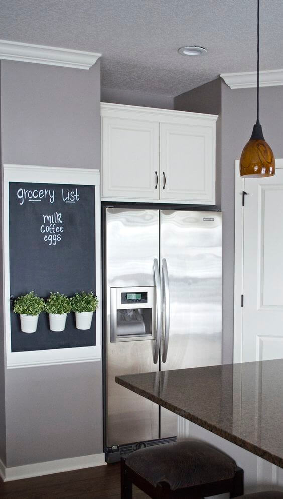 Chalkboard Refrigerator Panel DIY Idea