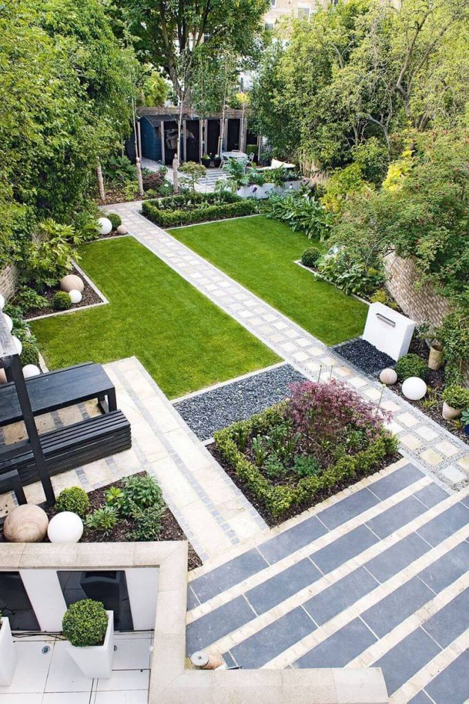 backyard landscaping ideas diagonal