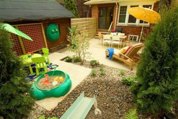 playfull small yard for kids