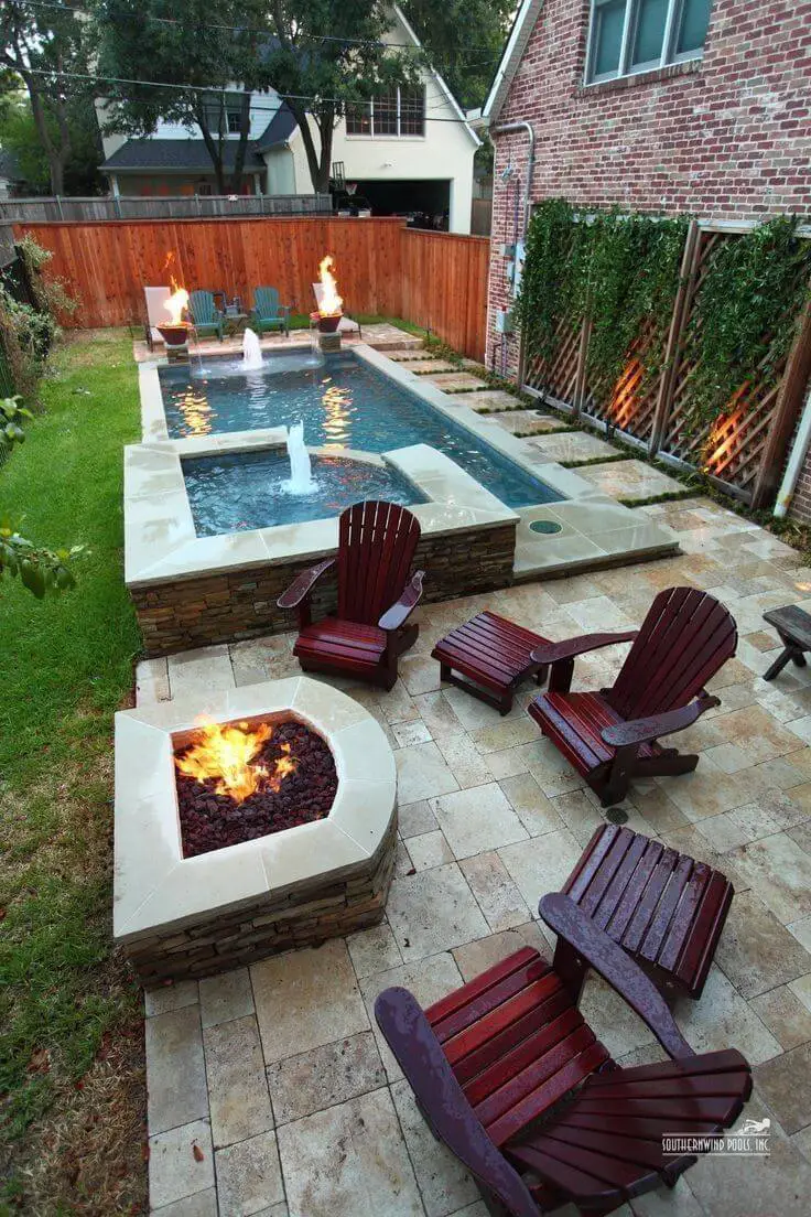 Backyard Pool and Fire Pit - small backyard ideas with pool 