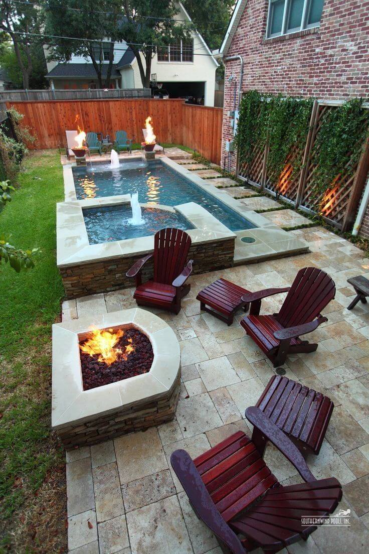 Backyard Pool and Fire Pit - small backyard ideas with pool 