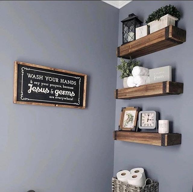 Easy Rural Bathroom Shelves 