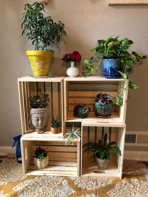 diy plant stand wood pallet