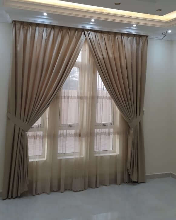 Elegant Mocha Curtain with Thin Layer 