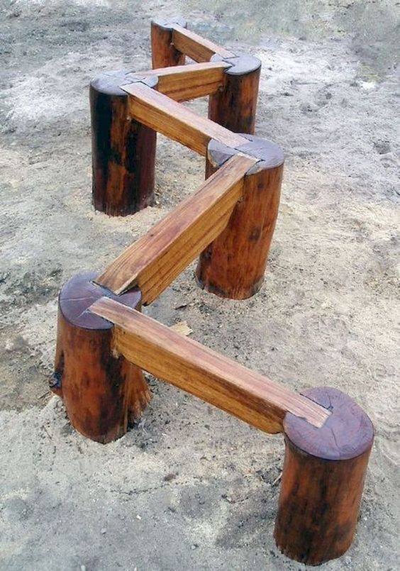 Wooden Balance Beam - simple backyard playground ideas