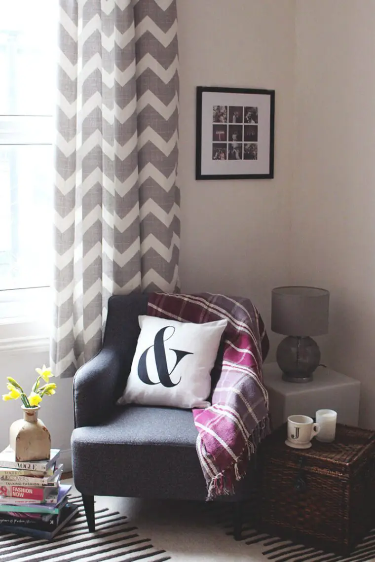 Chevron Pattern Curtain with Two Calm Hues