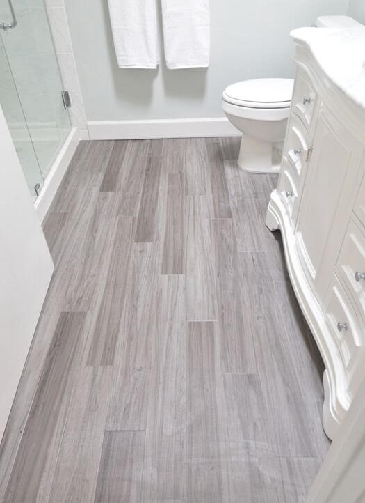 Vinyl Flooring - Gray Bathroom 