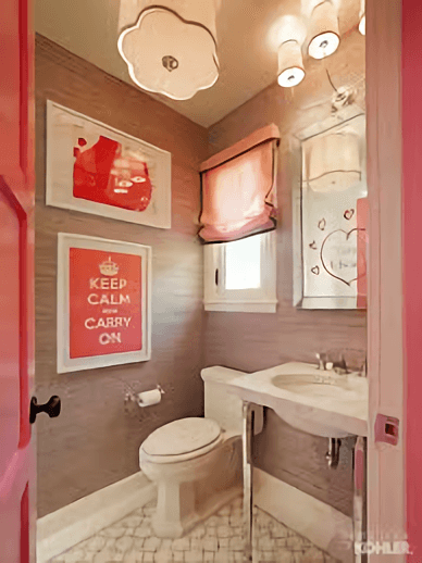 Cute pink bathroom decorations