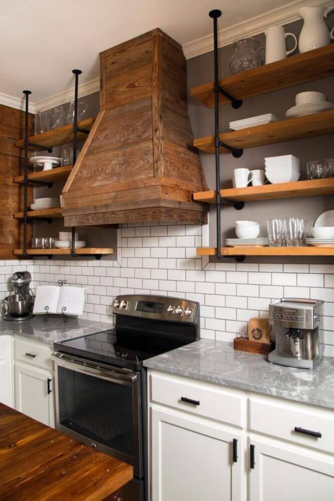 Open Shelving kitchen remodel