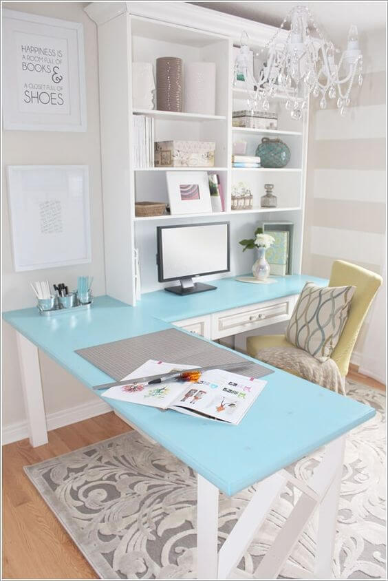 Cream and white Stripe Home Office