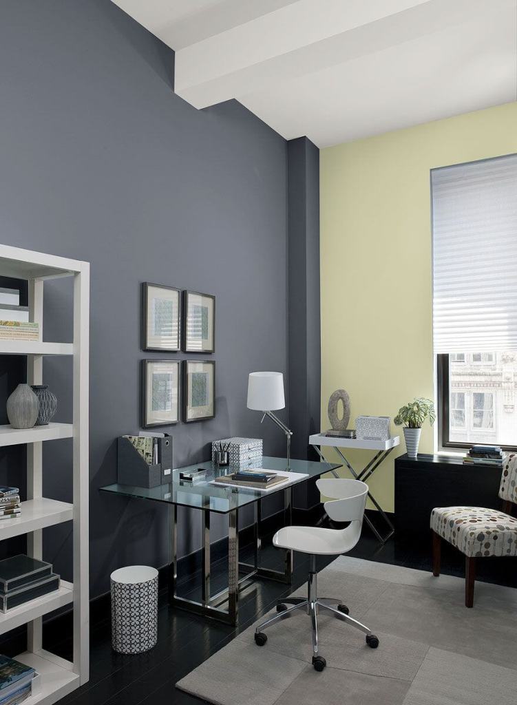 gray home office paint color