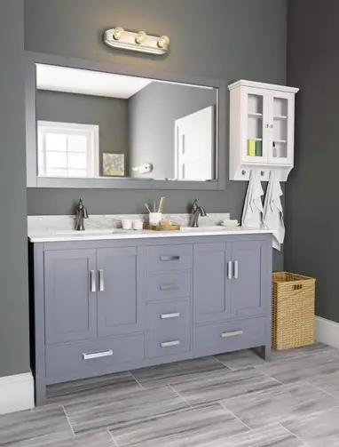 35 Beautiful Gray Bathroom Ideas With Stylish Color Combinations - Bathroom With Gray Vanity Ideas