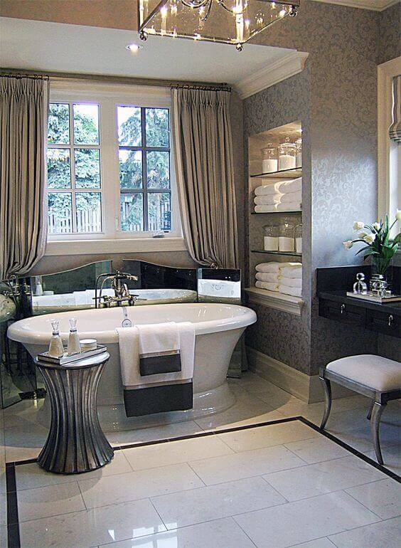 Fantastic gray Glamorous Bathtub