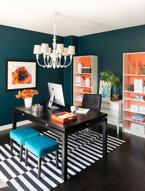 Dark teal dream office