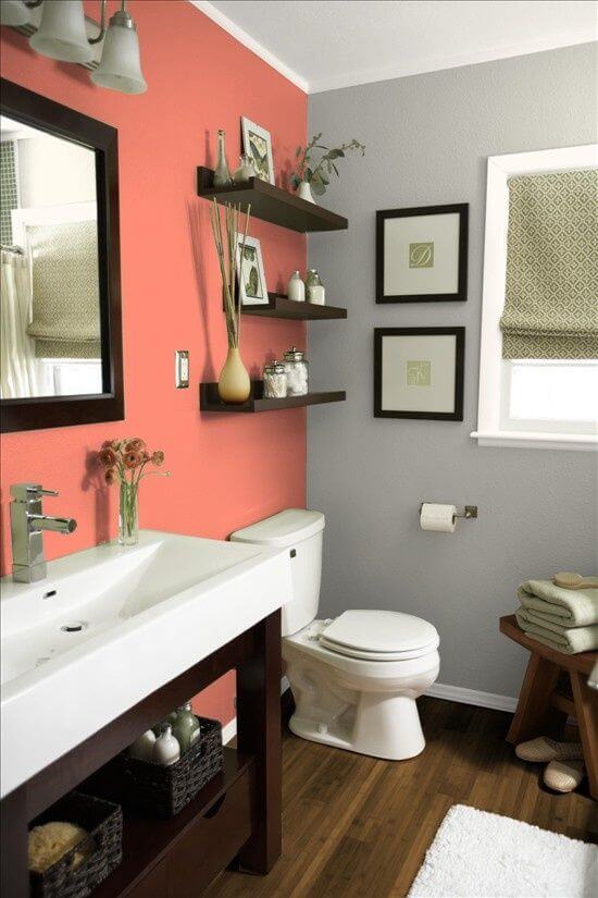 Glorious gray bathroom accent color